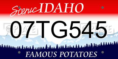 07TG545 Idaho License Plate