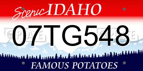 07TG548 Idaho License Plate