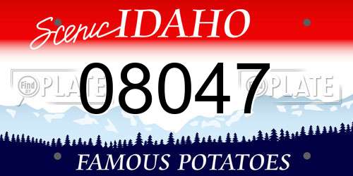 08047 Idaho License Plate