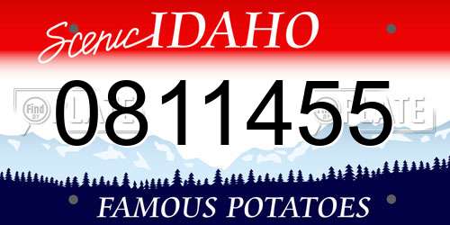 0811455 Idaho License Plate
