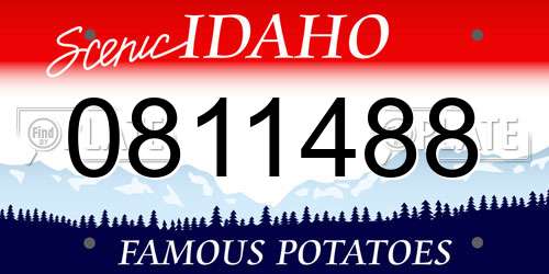 0811488 Idaho License Plate