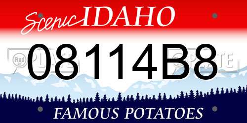 08114B8 Idaho License Plate