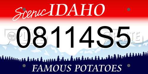 08114S5 Idaho License Plate