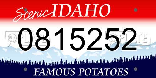 0815252 Idaho License Plate
