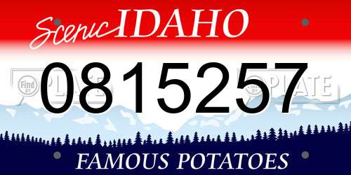 0815257 Idaho License Plate