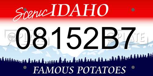 08152B7 Idaho License Plate