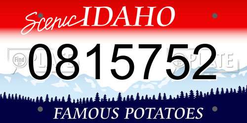 0815752 Idaho License Plate
