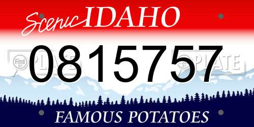 0815757 Idaho License Plate