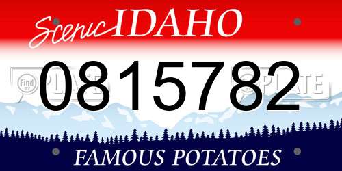 0815782 Idaho License Plate
