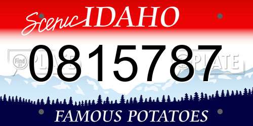 0815787 Idaho License Plate
