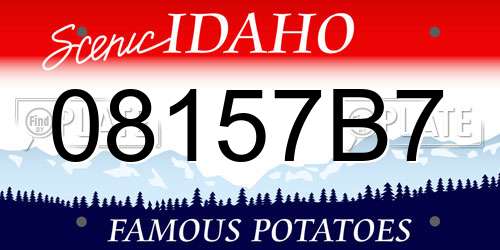 08157B7 Idaho License Plate