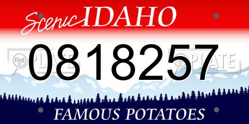 0818257 Idaho License Plate
