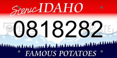 0818282 Idaho License Plate