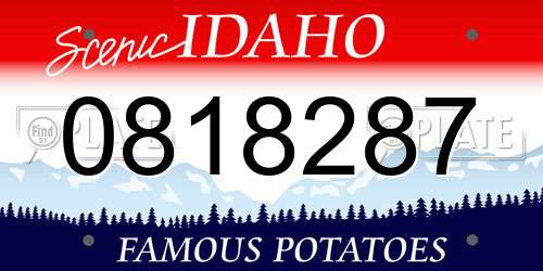 0818287 Idaho License Plate