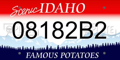 08182B2 Idaho License Plate