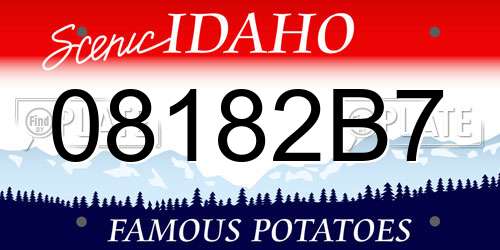 08182B7 Idaho License Plate