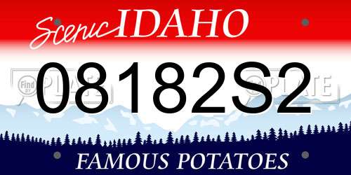 08182S2 Idaho License Plate