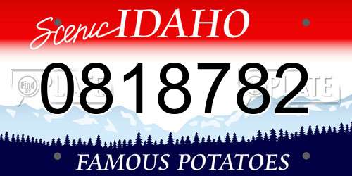 0818782 Idaho License Plate