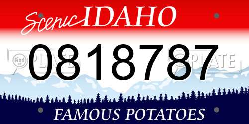 0818787 Idaho License Plate