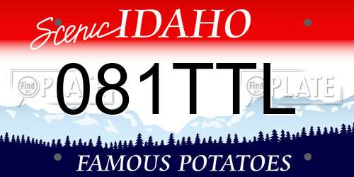 081TTL Idaho License Plate