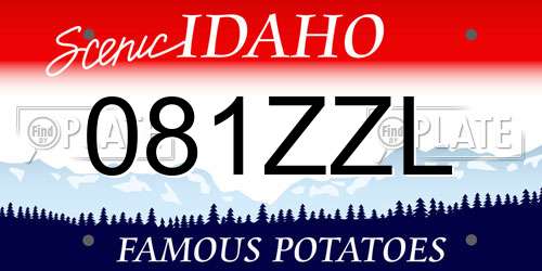 081ZZL Idaho License Plate