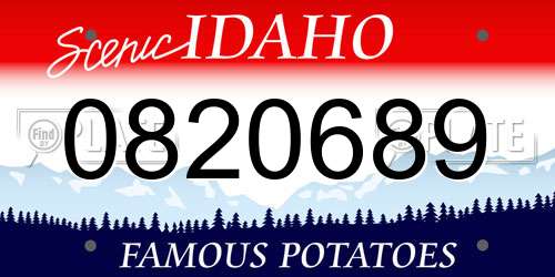 0820689 Idaho License Plate