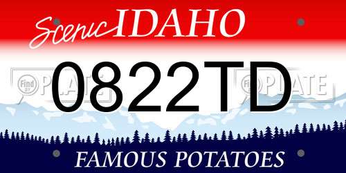 0822TD Idaho License Plate