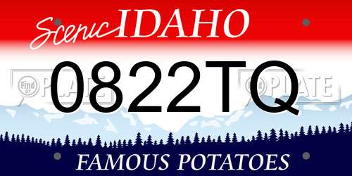 0822TQ Idaho License Plate