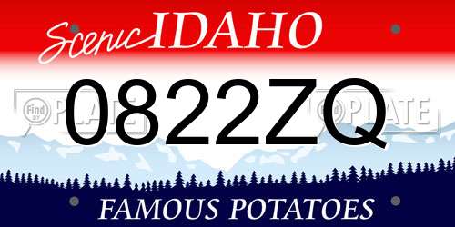 0822ZQ Idaho License Plate