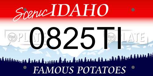 0825TI Idaho License Plate