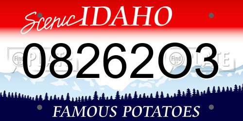 08262O3 Idaho License Plate