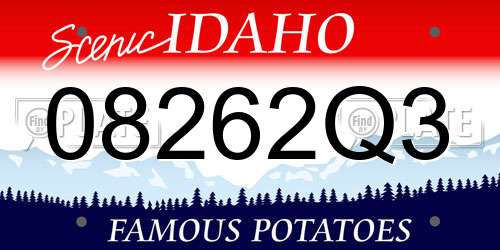 08262Q3 Idaho License Plate