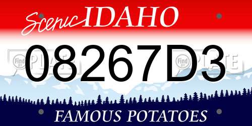 08267D3 Idaho License Plate