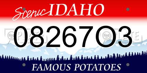 08267O3 Idaho License Plate