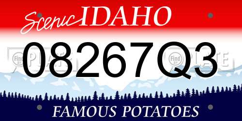 08267Q3 Idaho License Plate