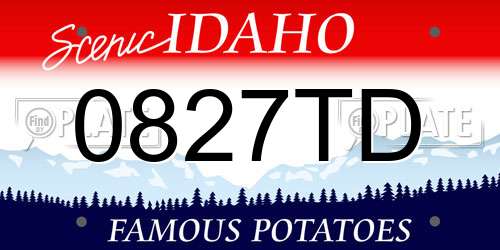 0827TD Idaho License Plate