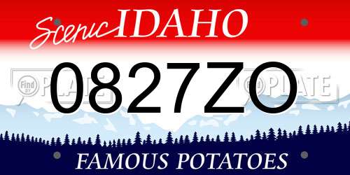 0827ZO Idaho License Plate