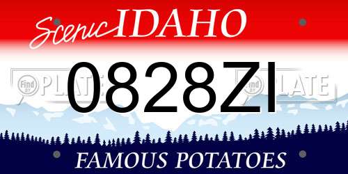 0828ZI Idaho License Plate