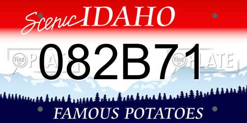 082B71 Idaho License Plate
