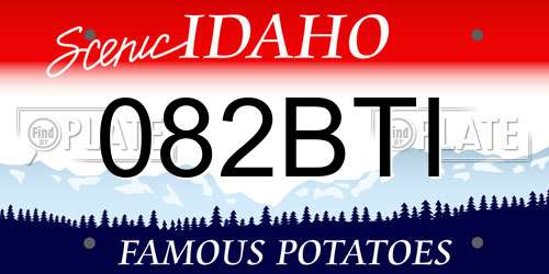 082BTI Idaho License Plate