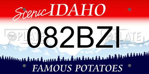 082BZI Idaho License Plate
