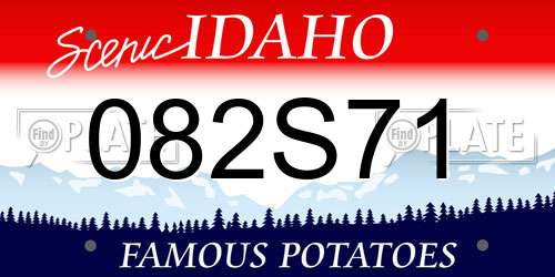 082S71 Idaho License Plate