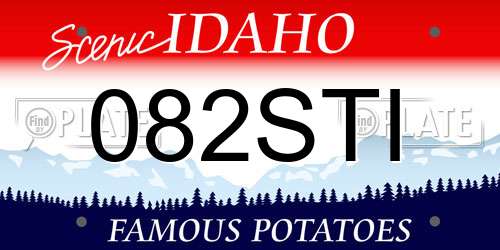 082STI Idaho License Plate