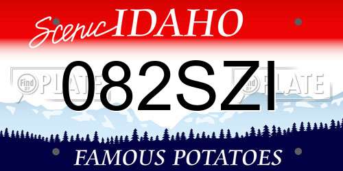 082SZI Idaho License Plate