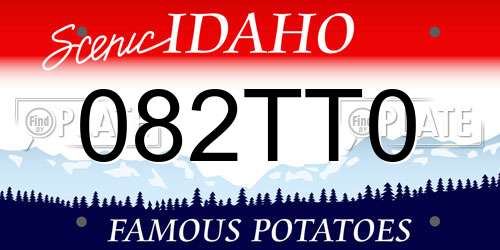 082TT0 Idaho License Plate