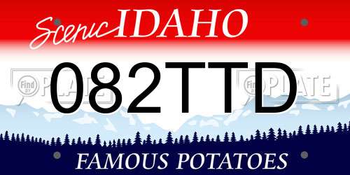 082TTD Idaho License Plate