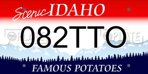 082TTO Idaho License Plate