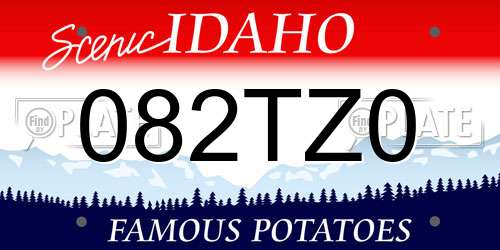 082TZ0 Idaho License Plate