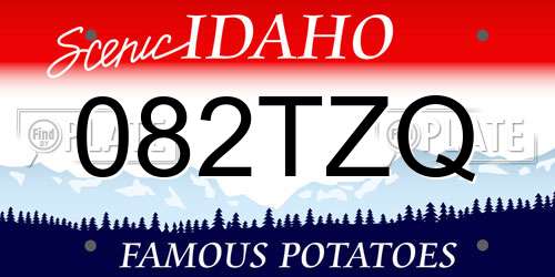 082TZQ Idaho License Plate