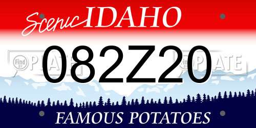 082Z20 Idaho License Plate
